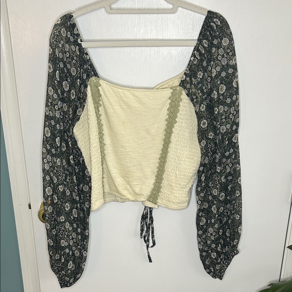 Anthropologie Smocked Balloon Sleeve Top Size large - Picture 2 of 6